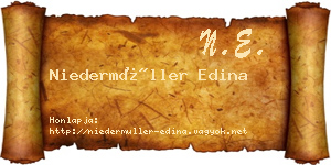 Niedermüller Edina névjegykártya
