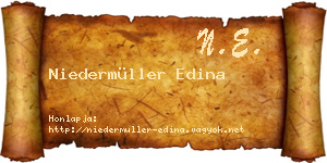 Niedermüller Edina névjegykártya